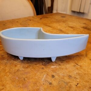 One of a kind Vintage Japanese Ceramic Half-Moon Abstract-shaped Suiban Ikebana